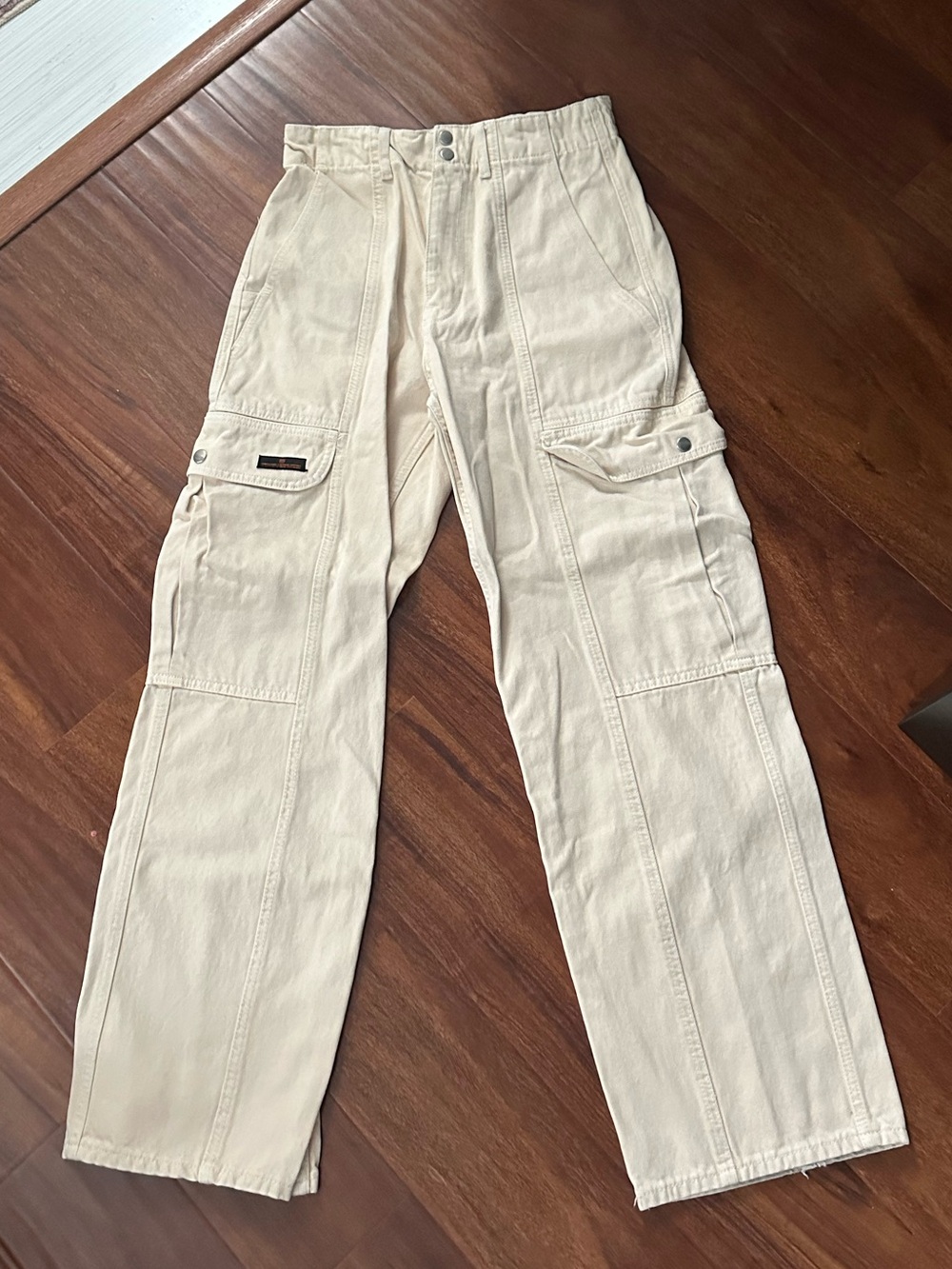 BDG Cream Cargo Pants with Utility Pockets